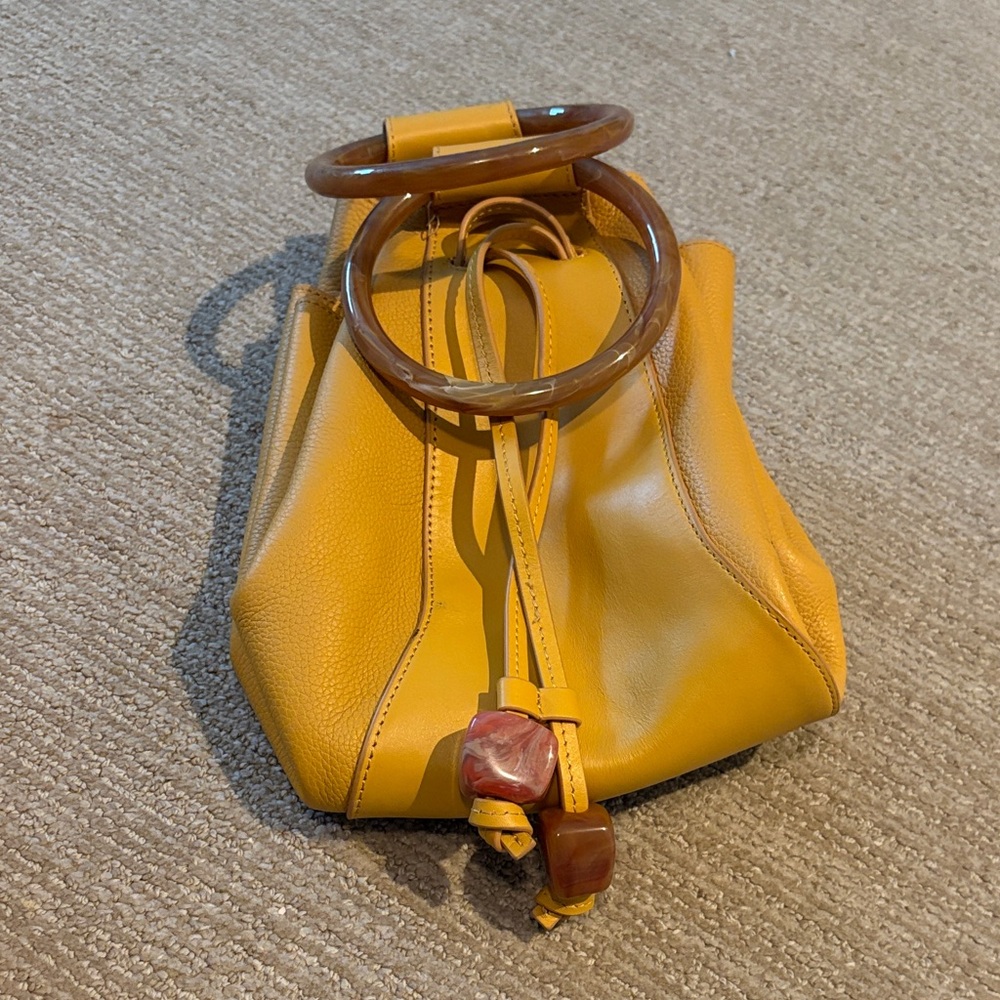 Ulla Johnson Mustard Mini Bag with Circular Handles